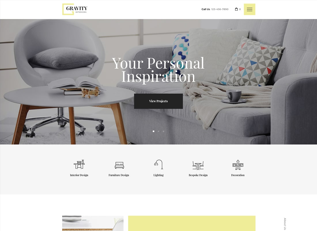 Gravity | A Contemporary Interior Design & Furniture Store WordPress Theme