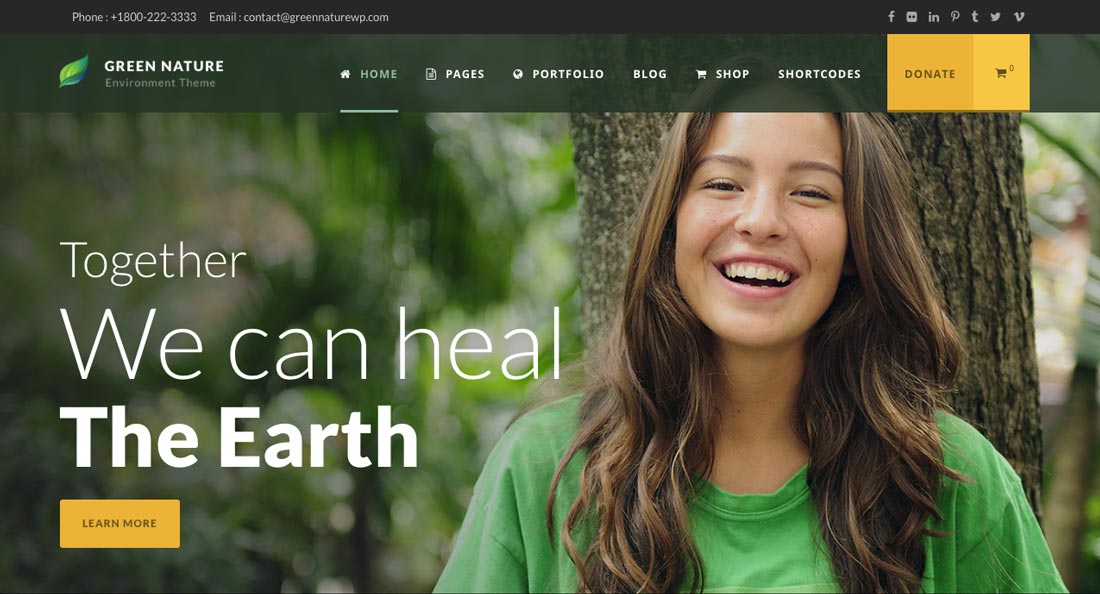 premium nature wordpress theme