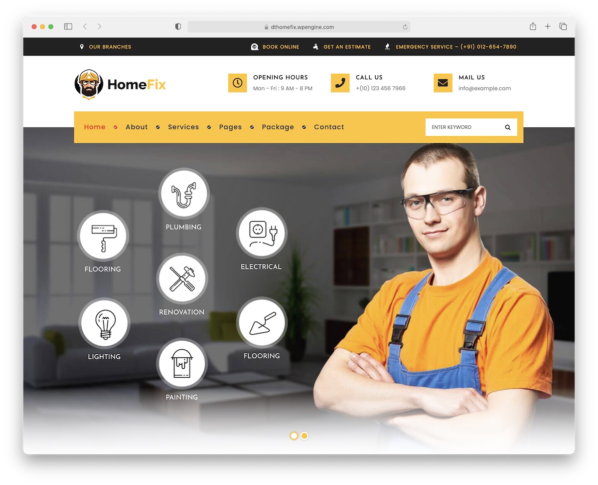 homefix painting company wordpress theme