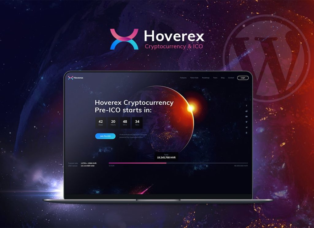Hoverex | Cryptocurrency & ICO WordPress Theme + Spanish