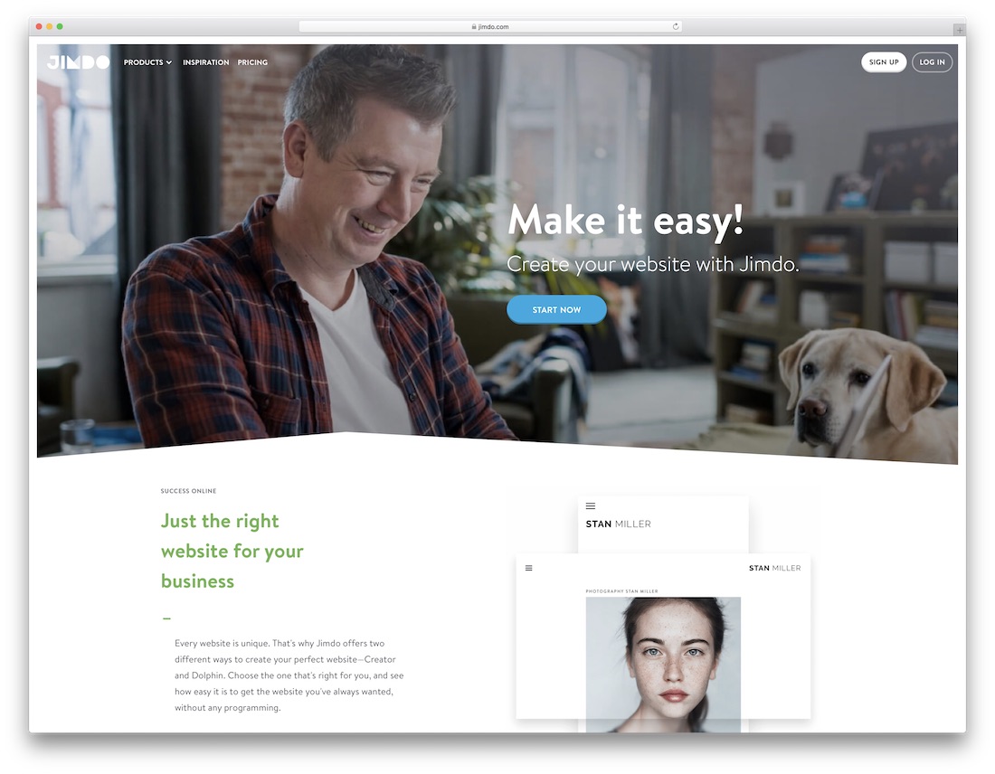 jimdo insurance website builder