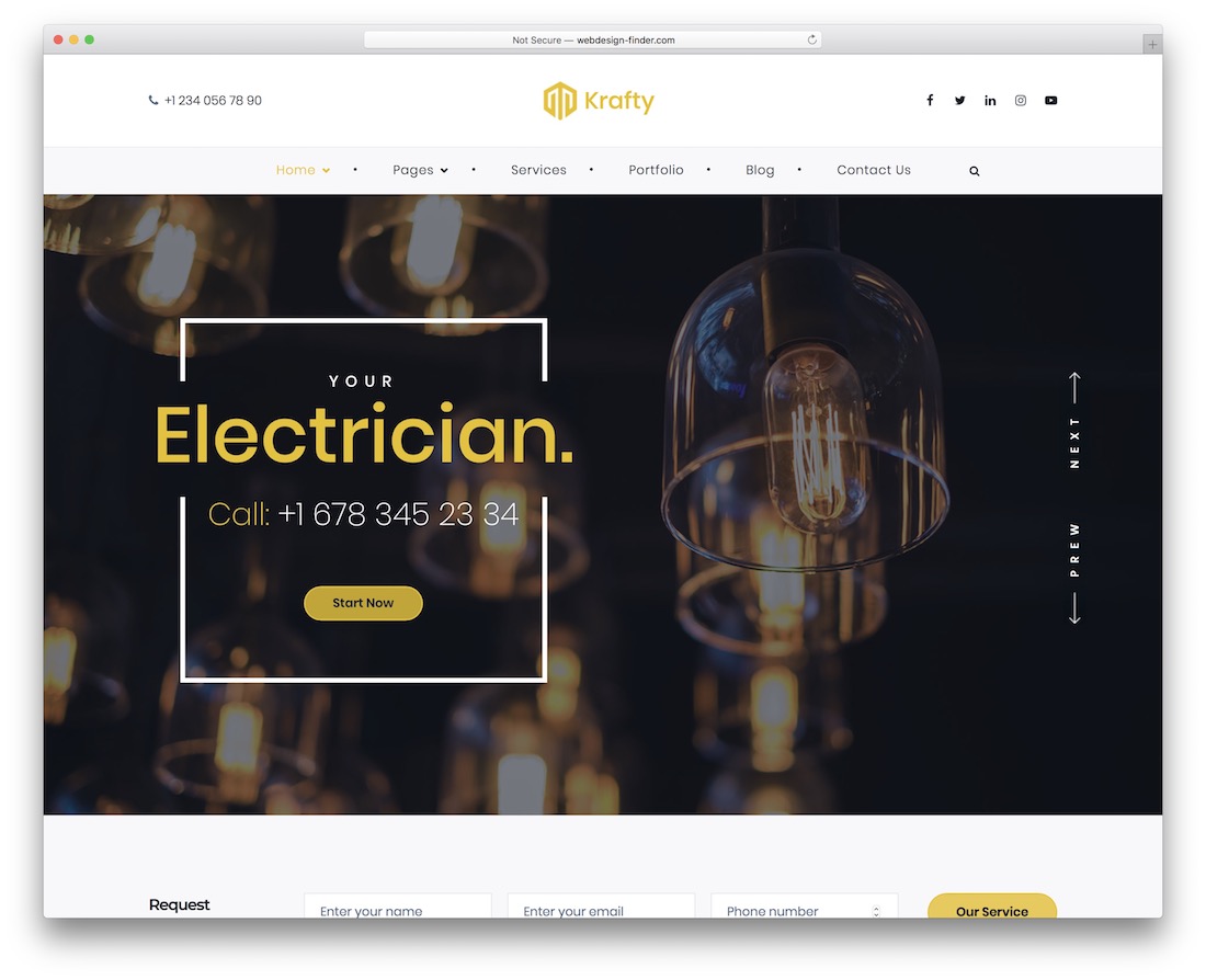 krafty electrician website template