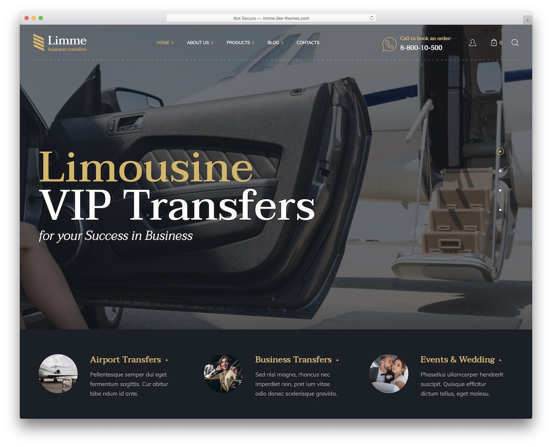 limme taxi wordpress theme