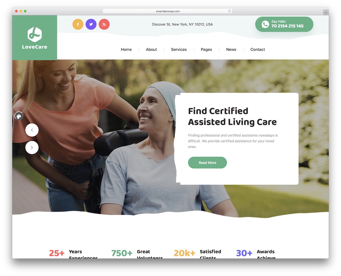 lovecare elderly care wordpress theme