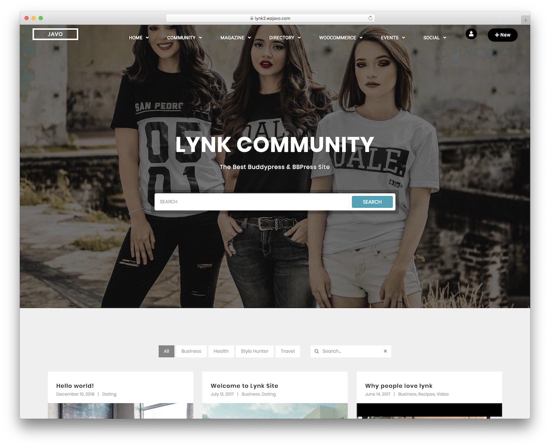 lynk buddypress wordpress theme