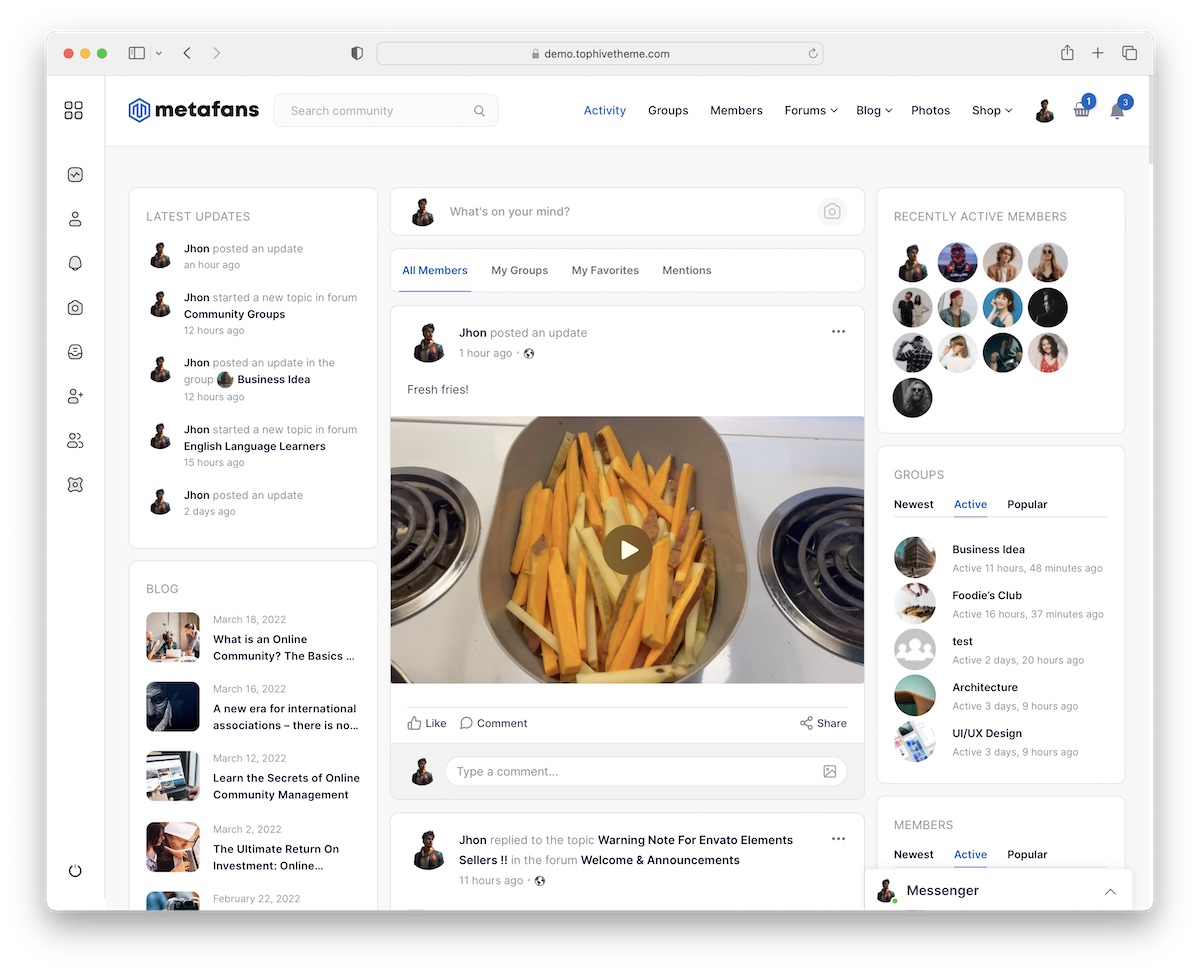 metafans community wordpress theme