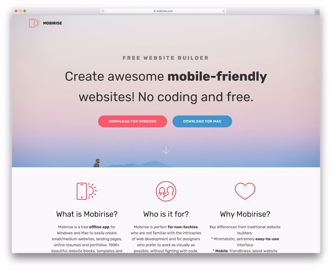 mobirise website builder for mac