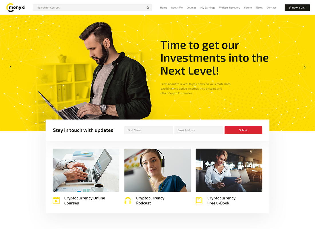 Monyxi - Cryptocurrency Trading Business Coach WordPress Theme