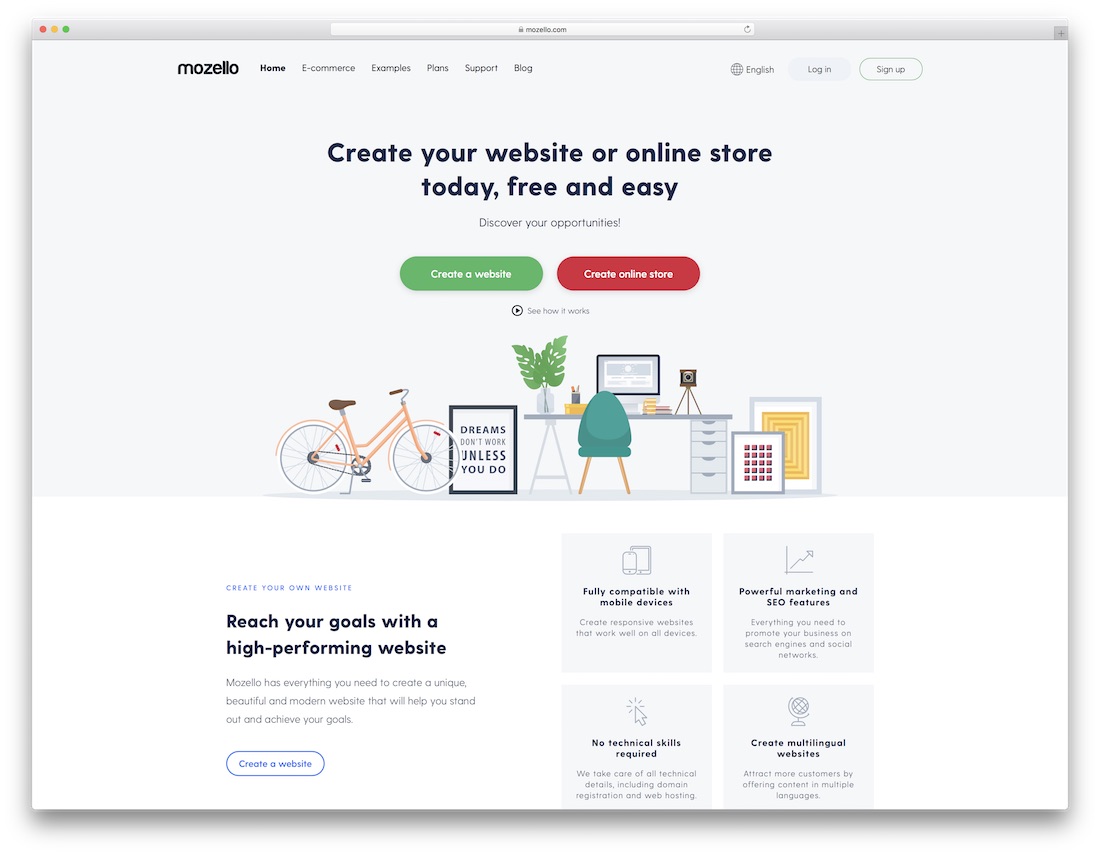 mozello restaurant website builder