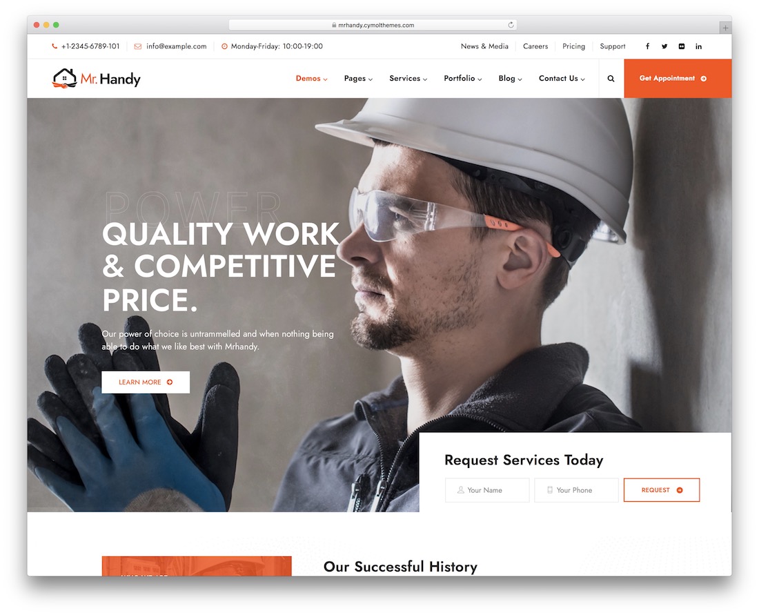 mrhandy electrician wordpress theme