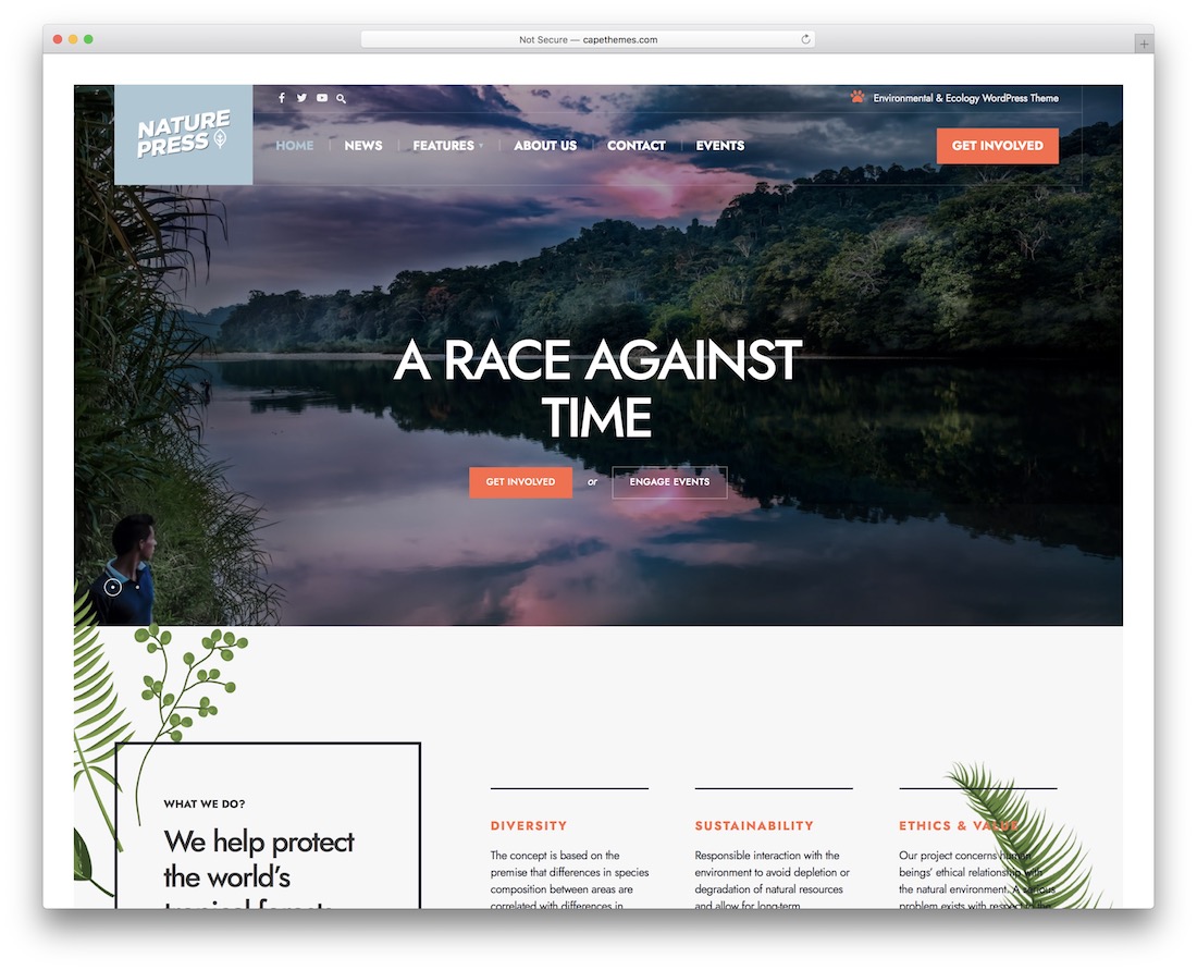 naturepress ecology environmental wordpress theme