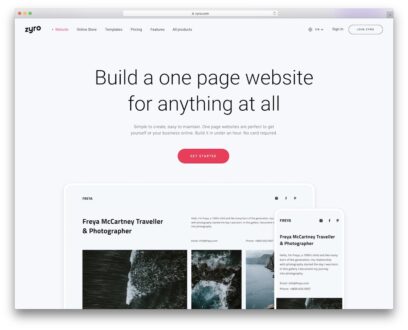 one-page website builders