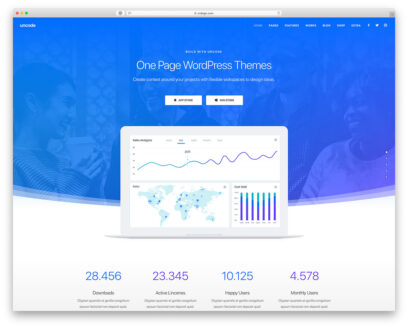 one page WordPress themes