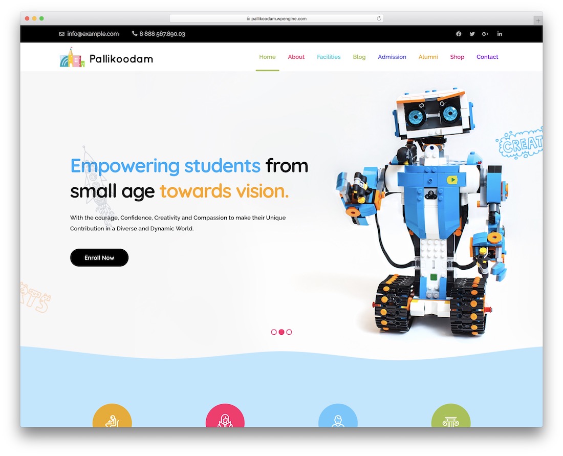 pallikoodam elementary school wordpress theme