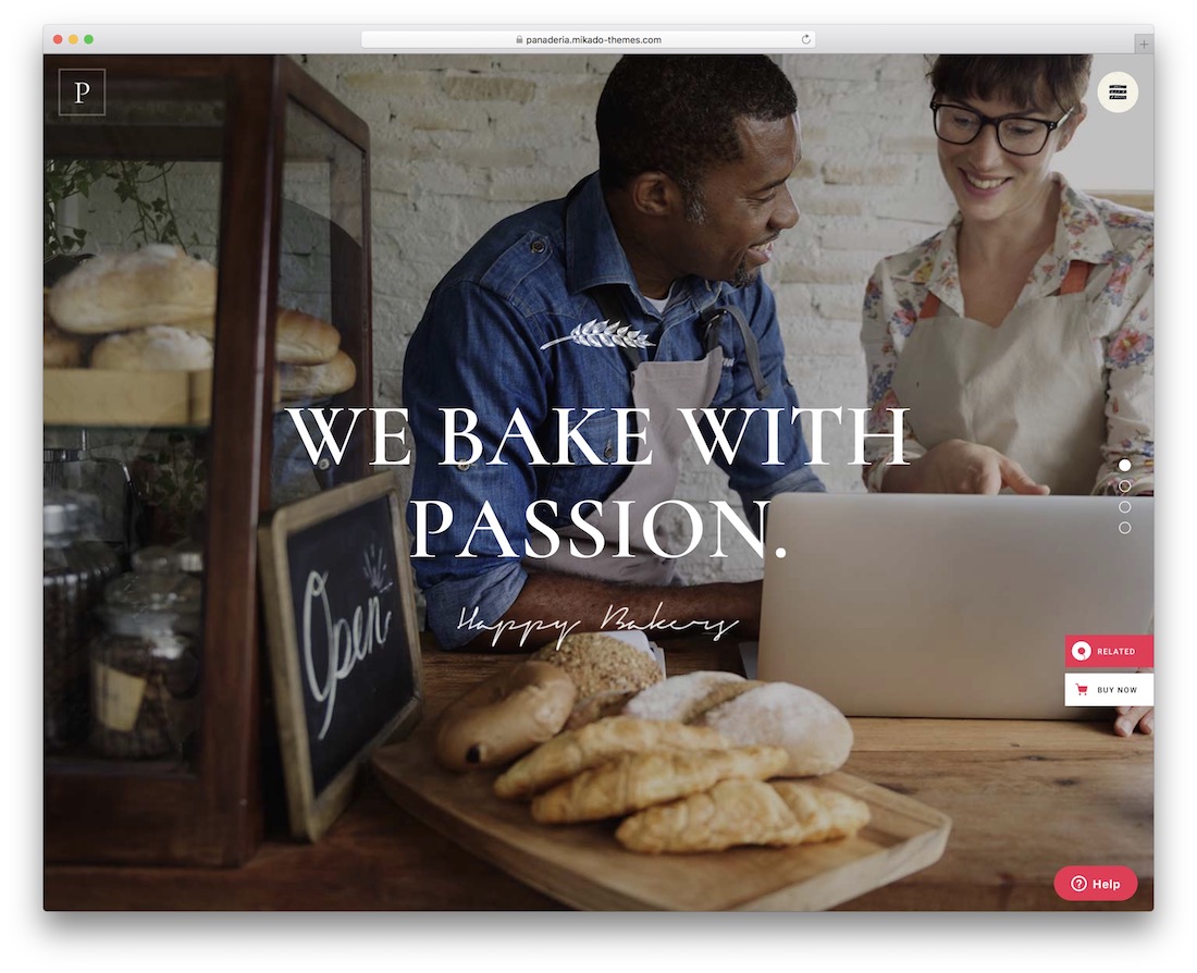 panaderia cake shops wordpress theme