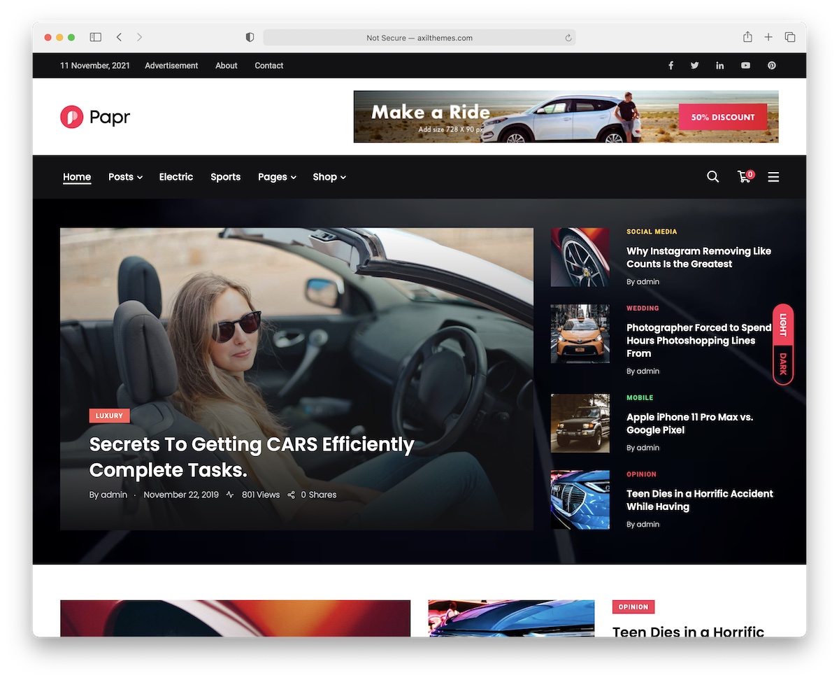 papr auto magazine wordpress theme