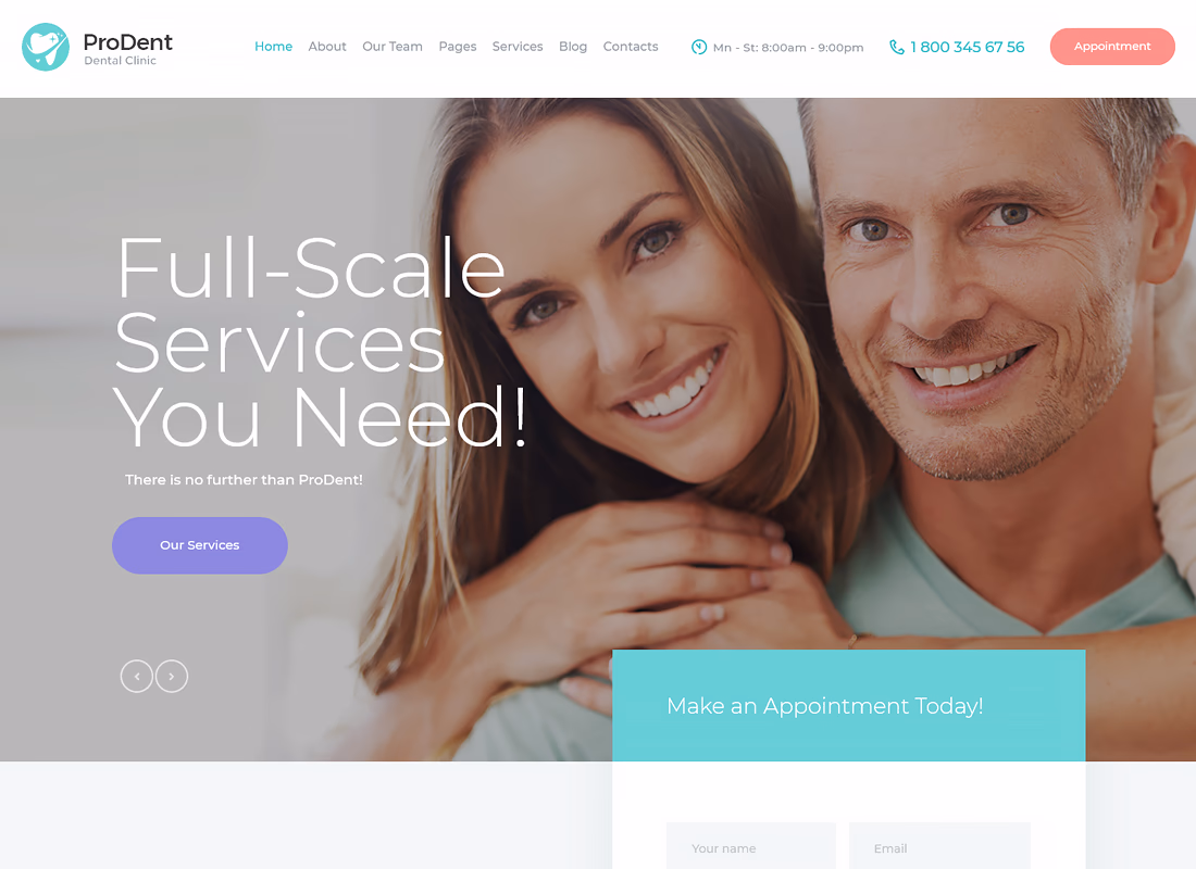 ProDent | Dental Clinic & Healthcare WordPress Theme