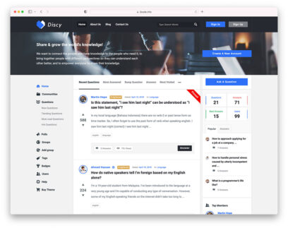 questions and answers WordPress themes