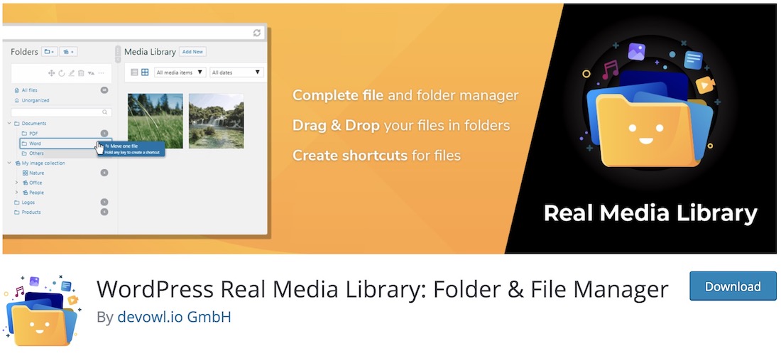 real media library lite wordpress plugin