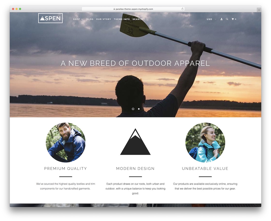 responsive parallax shopify theme