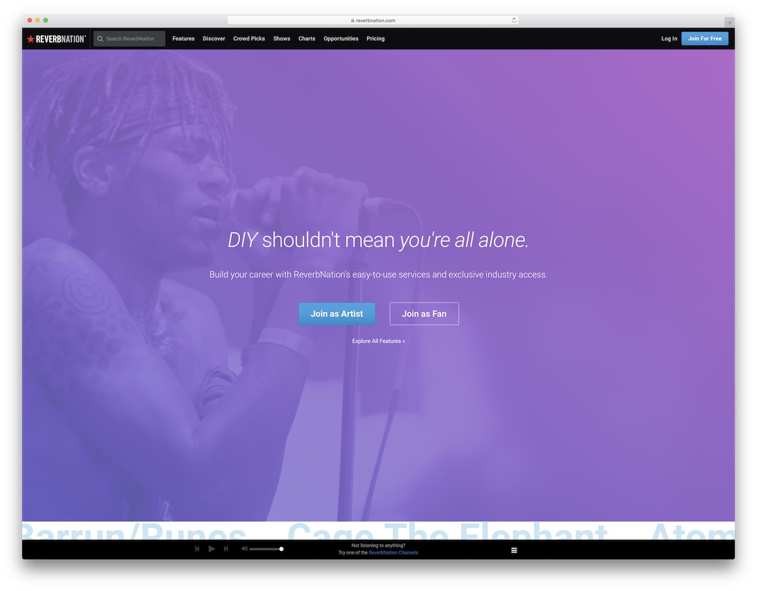 reverbnation musician website builder