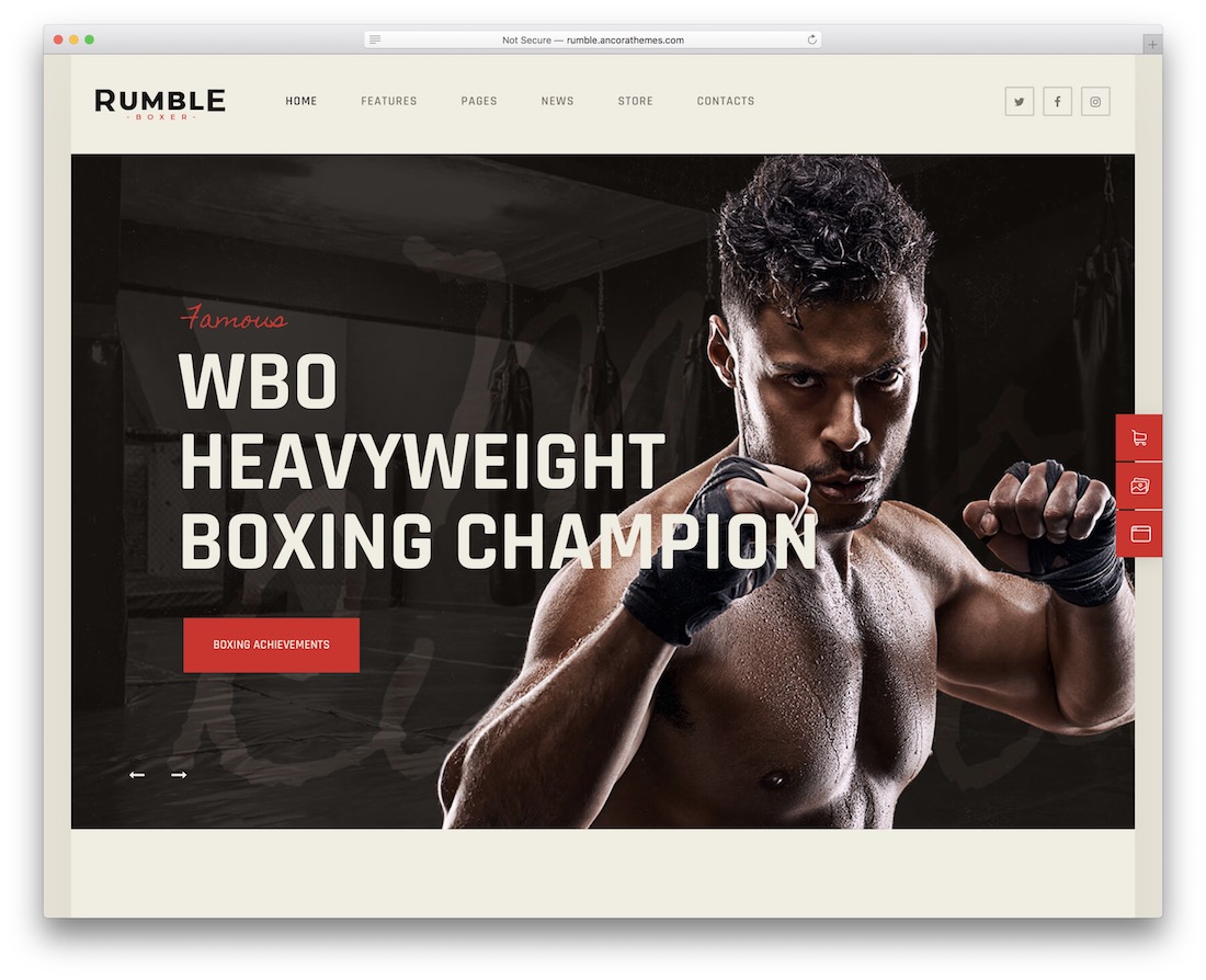 rumble martial arts wordpress theme