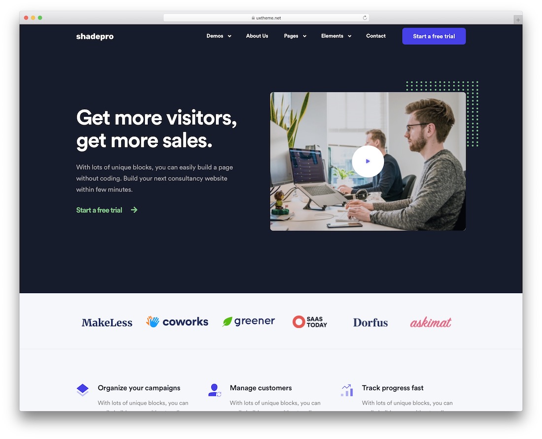 shadepro startup wordpress theme