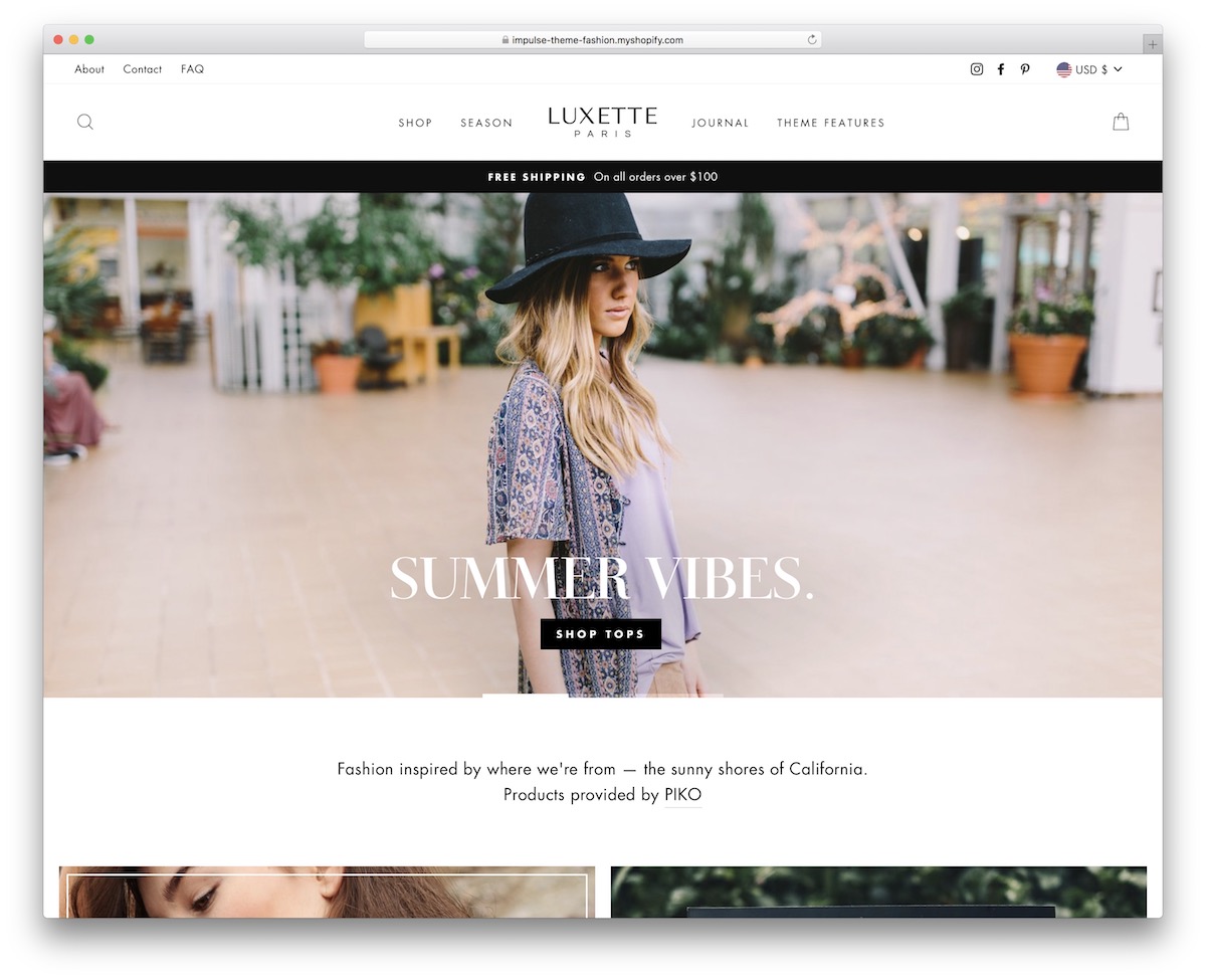 shopify parallax theme