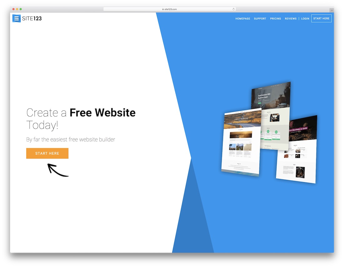 site123 restaurant website builder