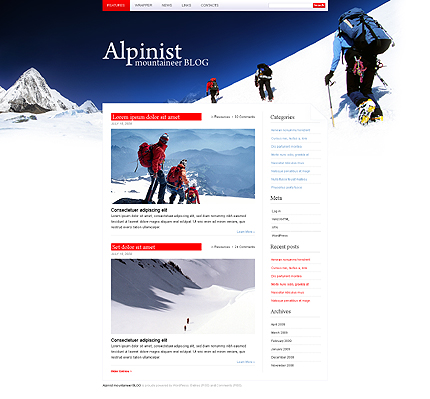 Climbing WordPress Theme