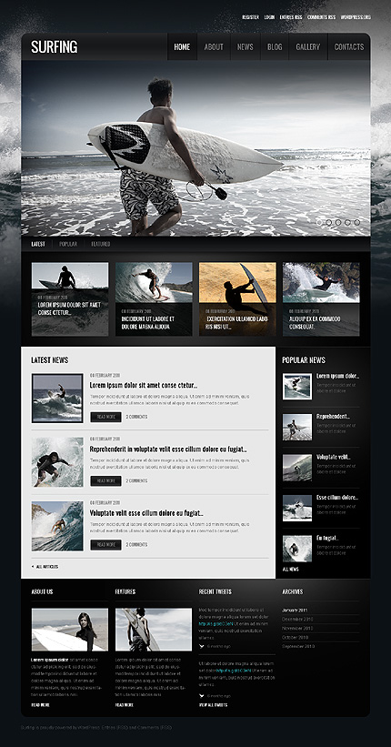 Surfing Responsive WordPress Theme