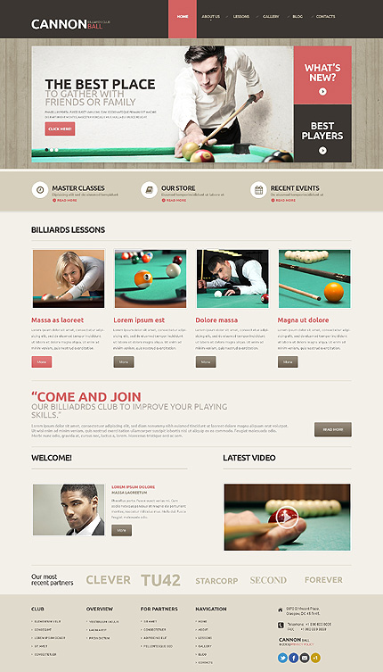 Billiards Responsive WordPress Theme