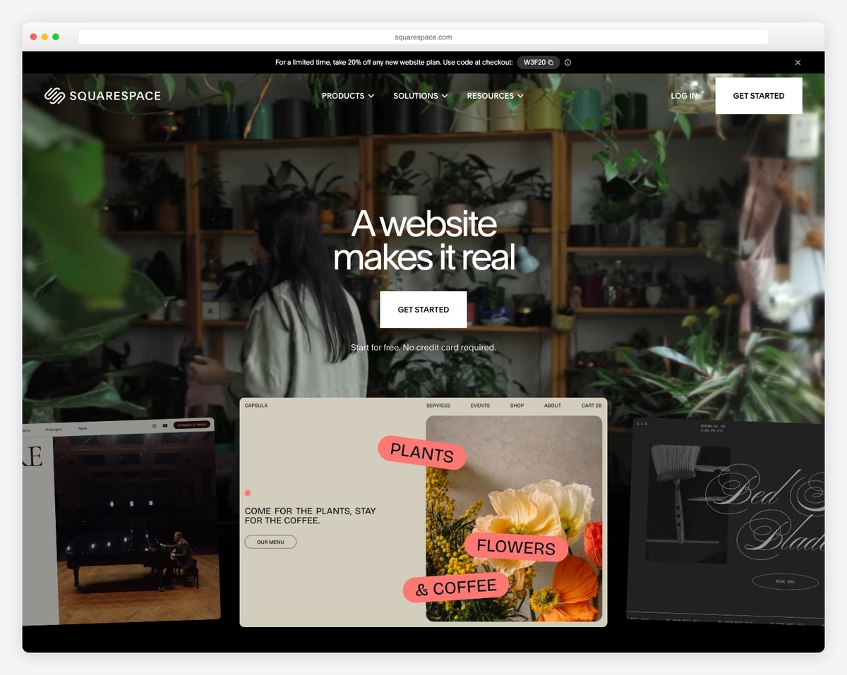 Squarespace website builder with Fluid Engine editor and designer templates