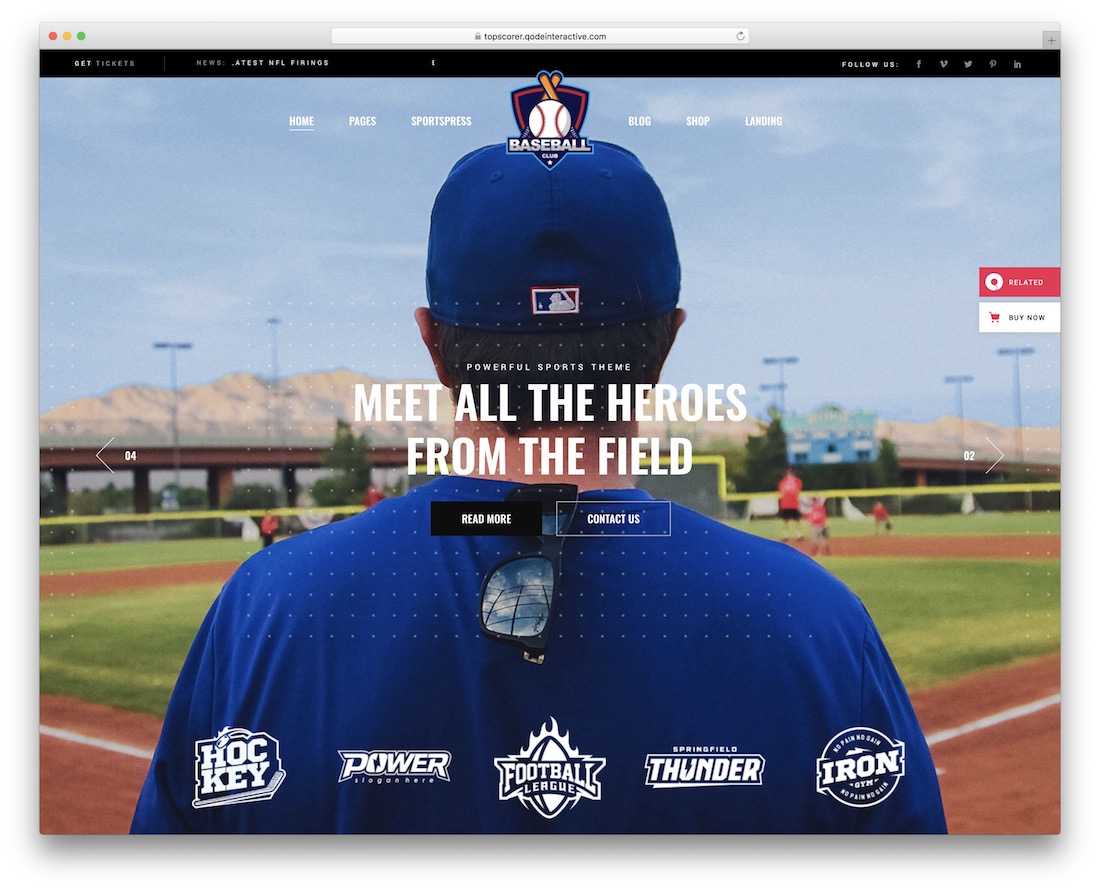 topscorer baseball wordpress theme