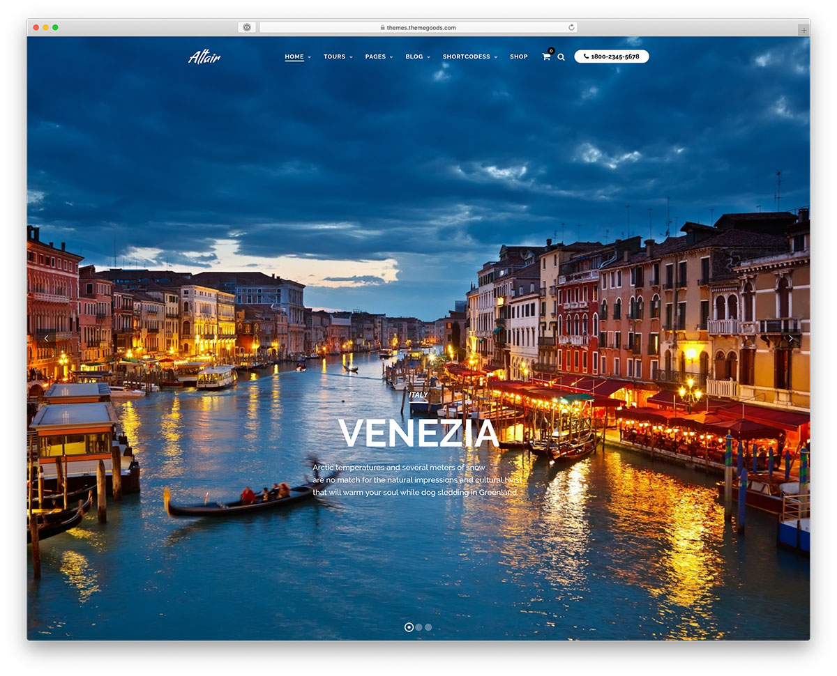 tour package WordPress theme