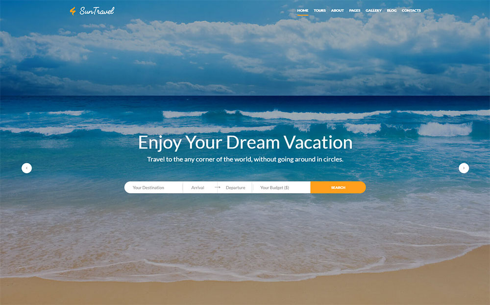 Sun Travel - Travel Agency Online Website Template