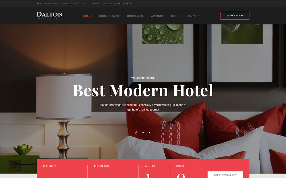 Modern Hotel WordPress Theme