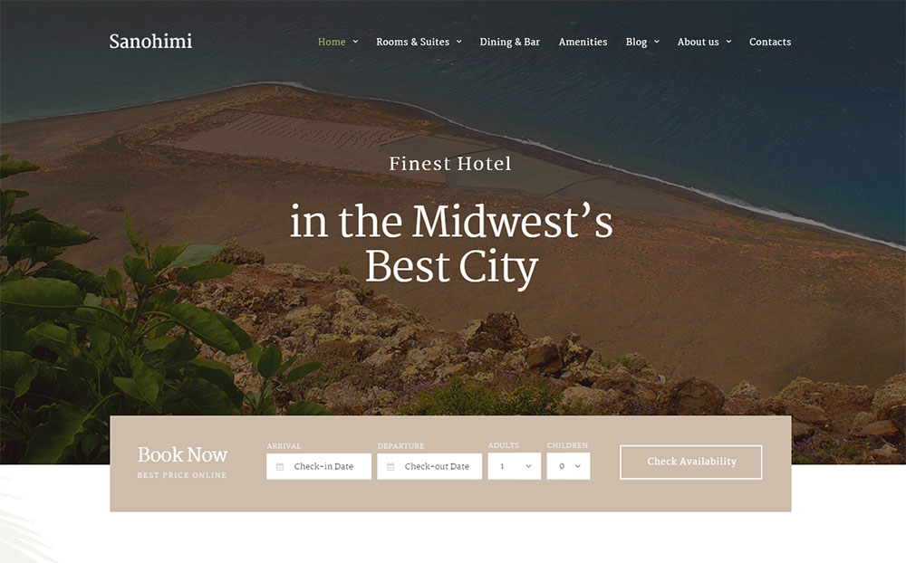 Sanohimi Exotic Hotel WordPress Template