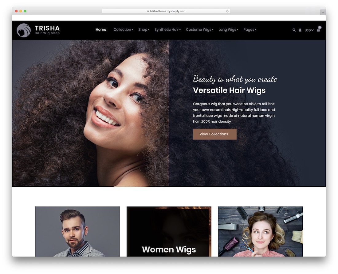 trisha shopify parallax theme