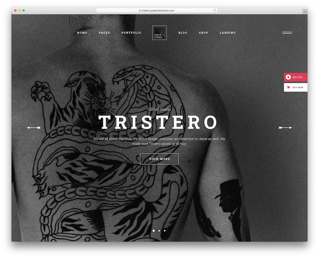 tristero tattoo salon wordpress theme