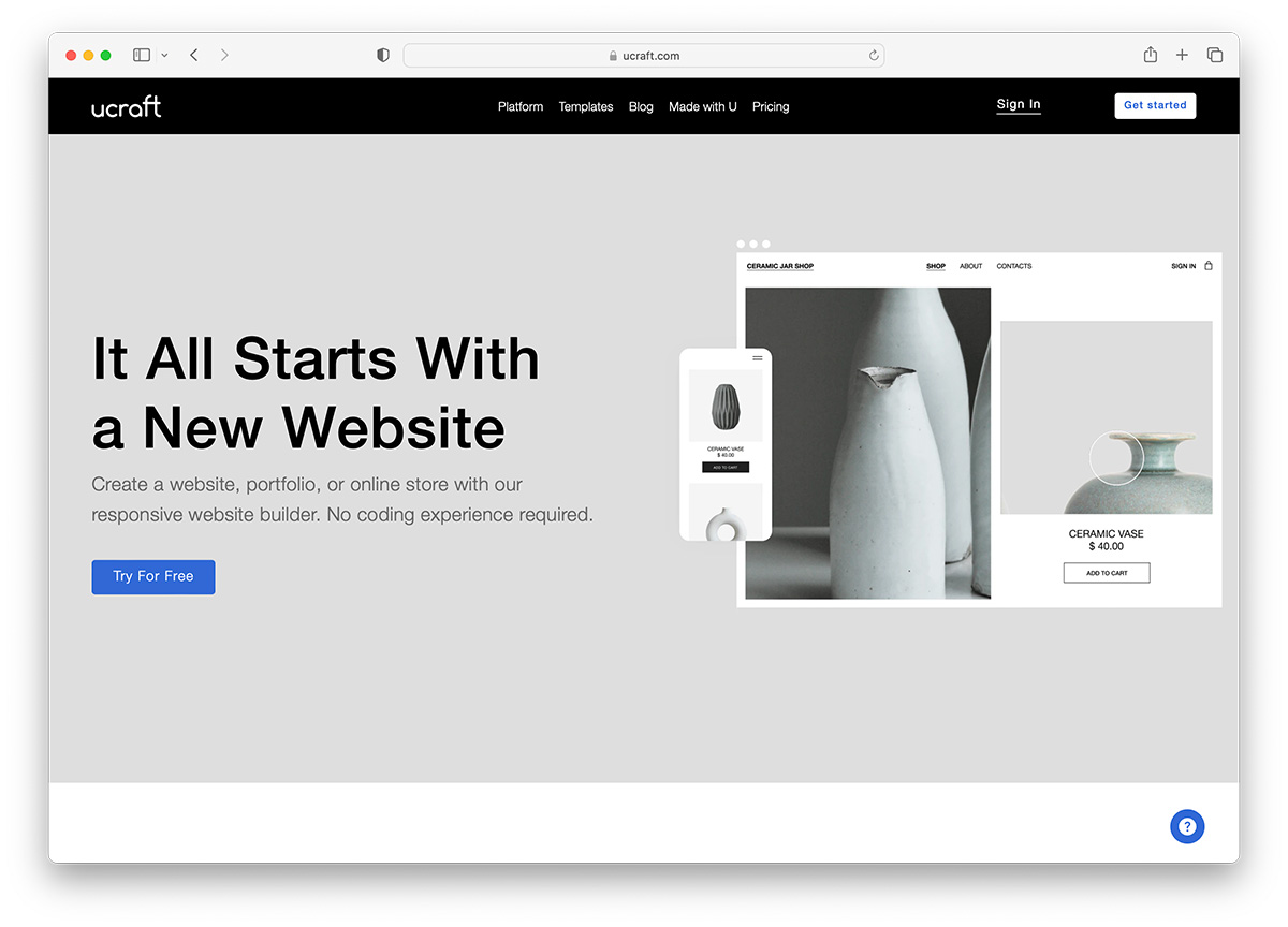 ucraft - responsive website builder
