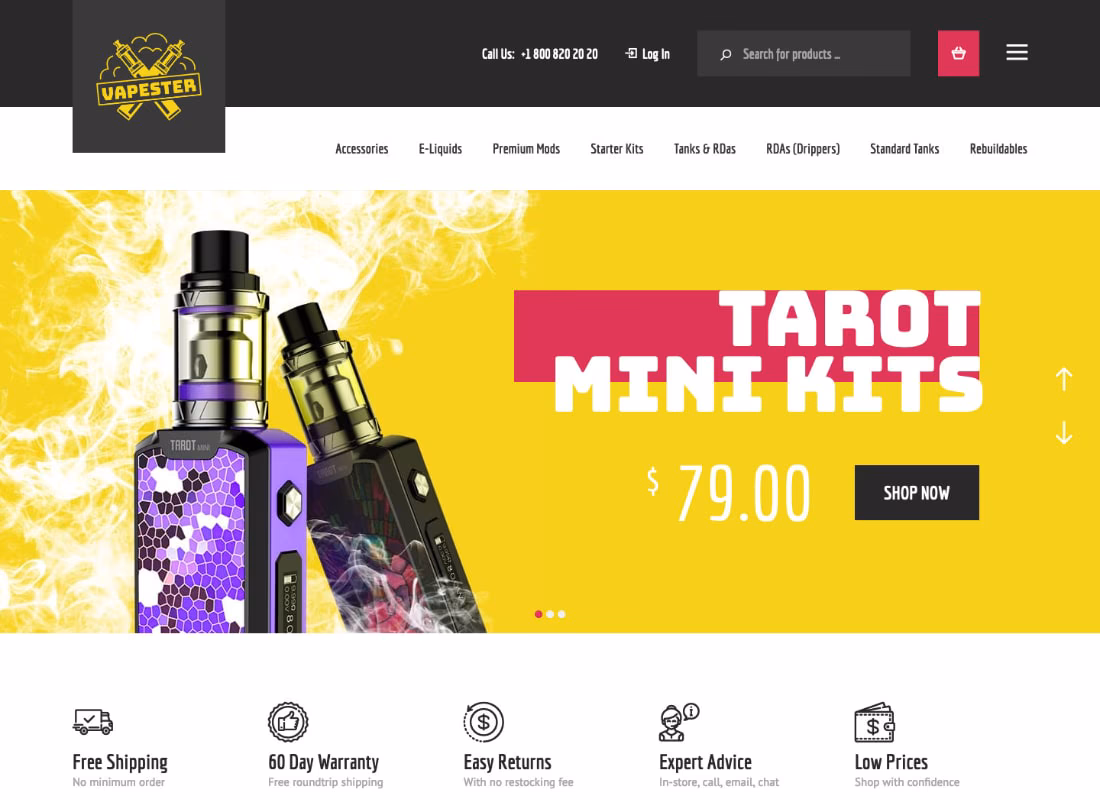 Vapester | Creative Cigarette Store & Vape Shop WooCommerce Theme