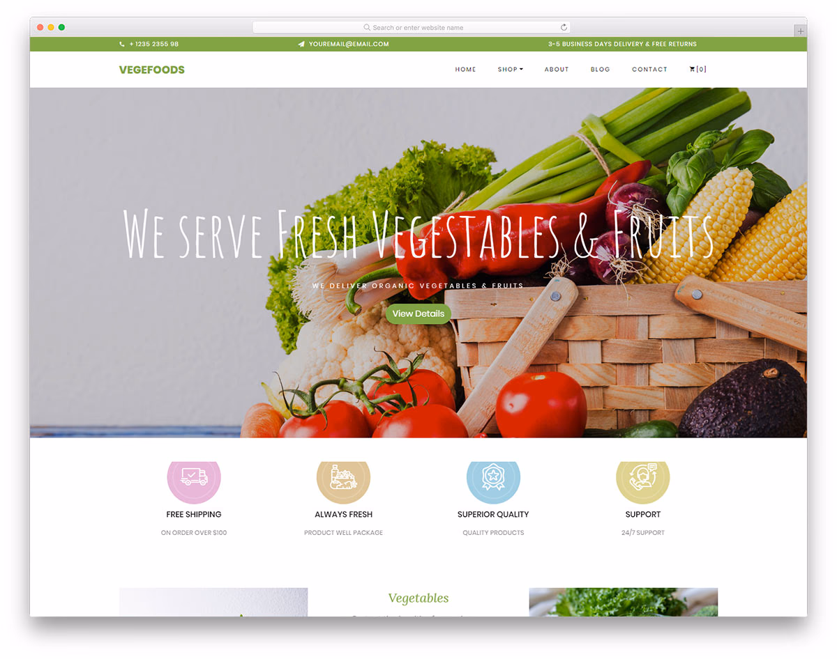 Vegefoods Free Template