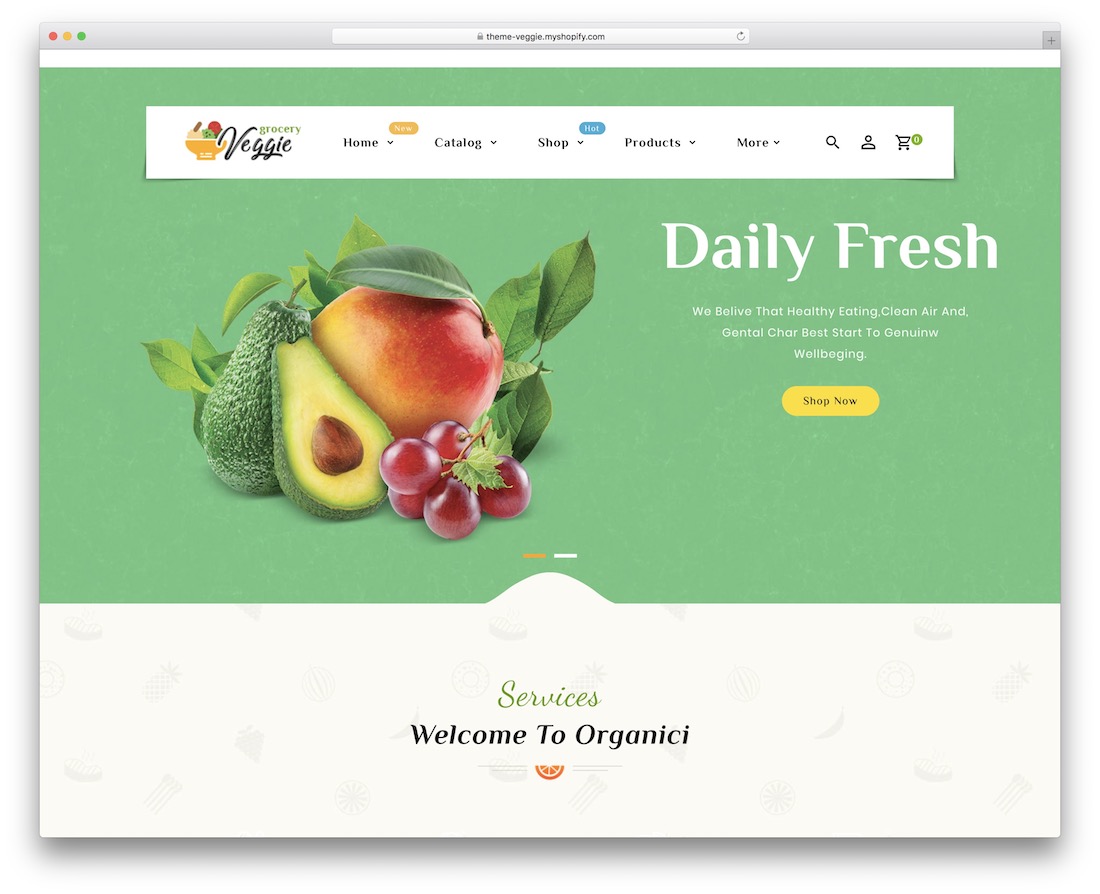 veggie shopify parallax theme