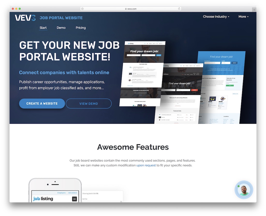 vevs directory website builder