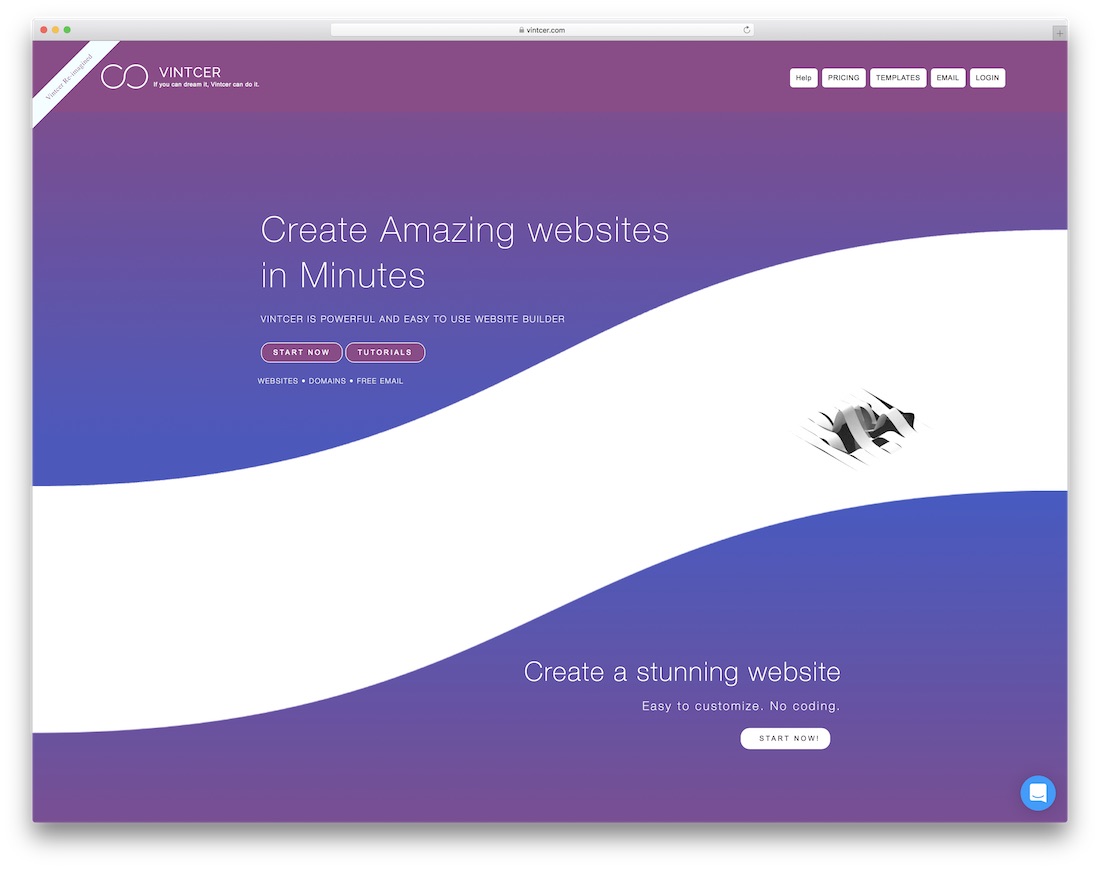 vintcer restaurant website builder
