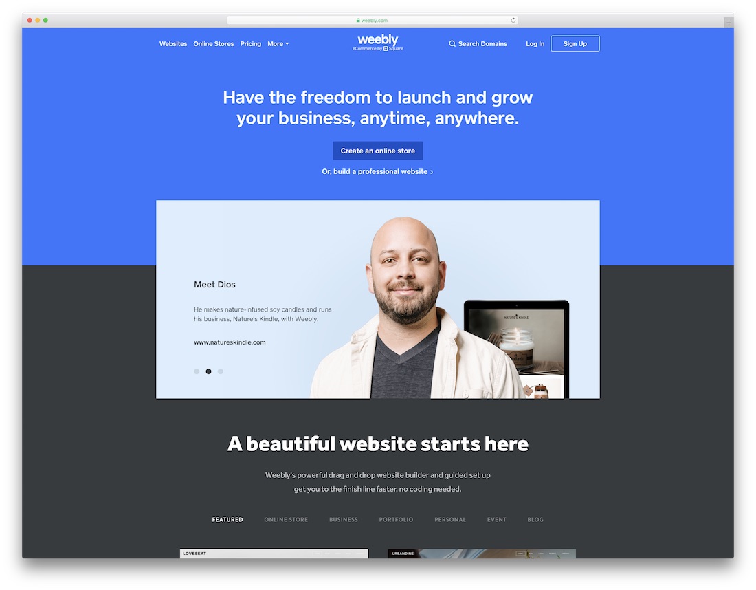 weebly insurance website builder