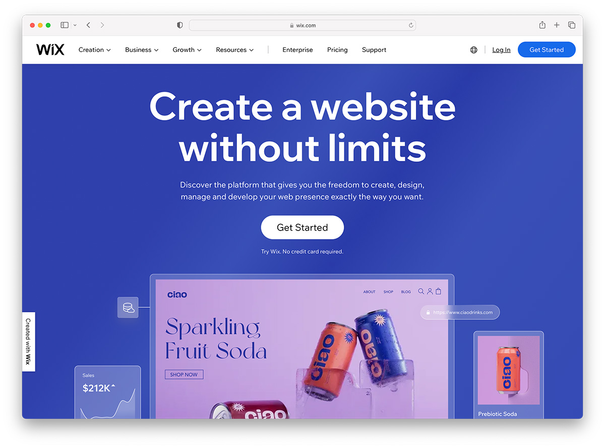 Wix - website builder for photographers