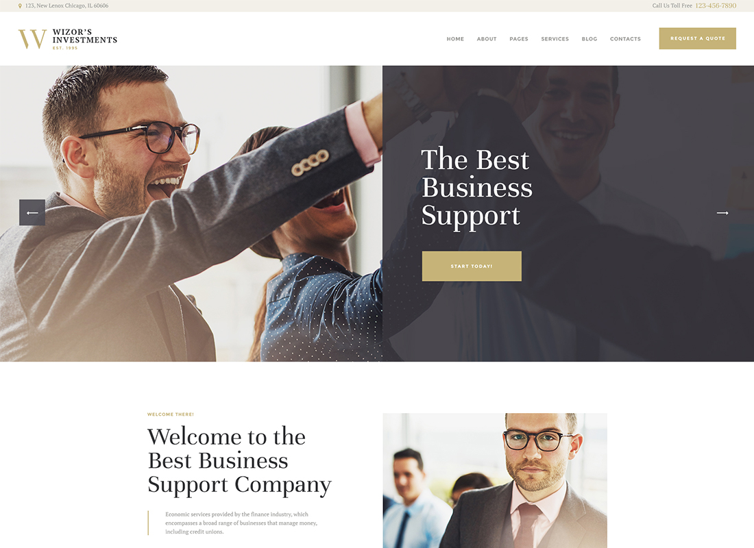 Wizor's - Investments & Business Consulting WordPress Theme
