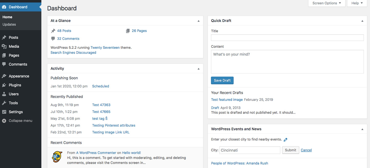 WordPress-dashboard